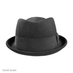Crushable Wool Felt Diamond Crown Fedora Hat