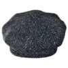 Large Herringbone Donegal Tweed Wool Newsboy Cap -Fashion Hat Discount Store 74438