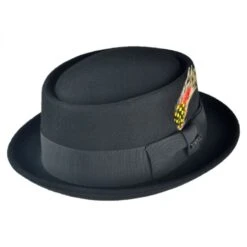 Fashion Hat Discount Store 3 Wool Felt Pork Pie Hat - Black